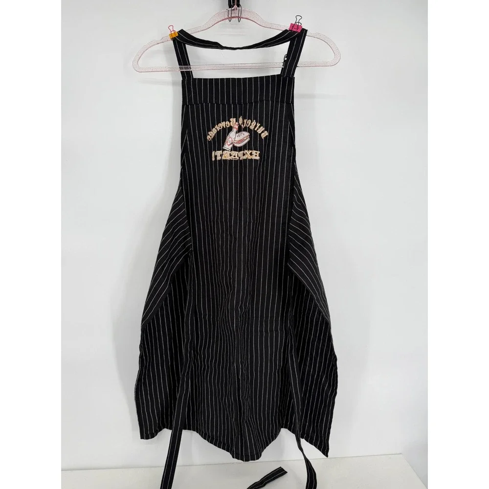Burger Beverage Expert Black Pinstripe Chef‎ Apron Kitchen Kay Dee Designs
